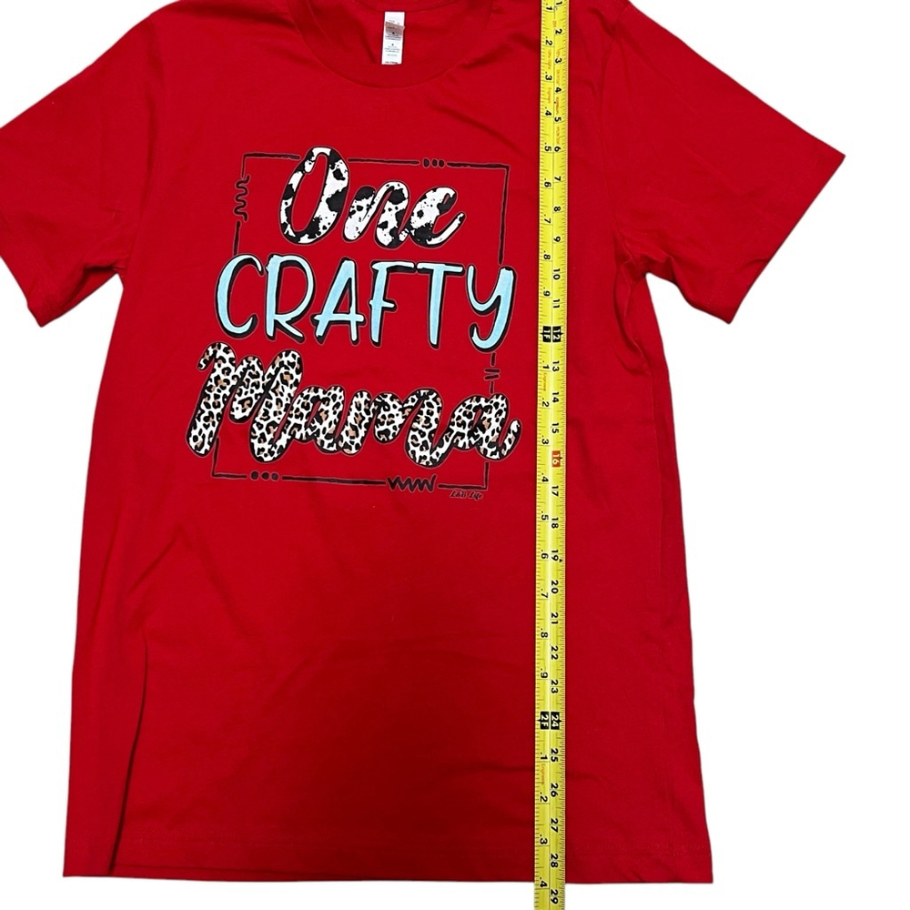 Bella Canvas Women's Red Graphic Tee, One Crafty Mama, Size M - Picture 4 of 5